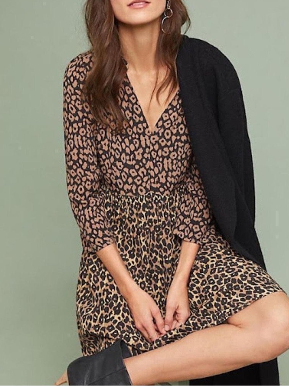 Maeve by Anthropologie Juno Leopard Print Shift Dress